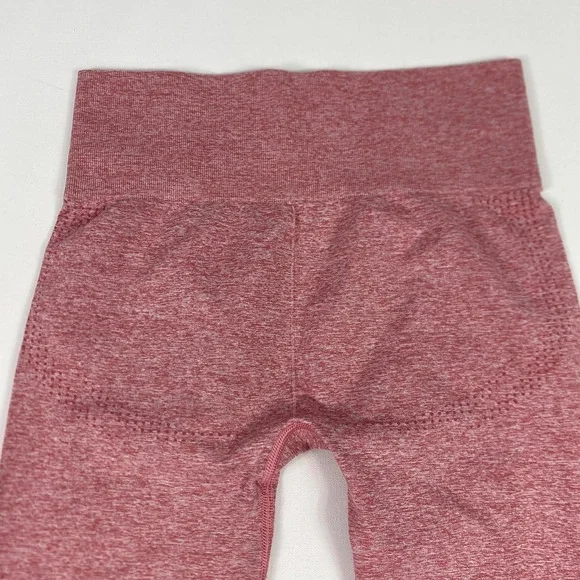 Gymshark Leggings Womens Pink Seamless High Waist Textured Yoga Gym Pants - Picture 8 of 9
